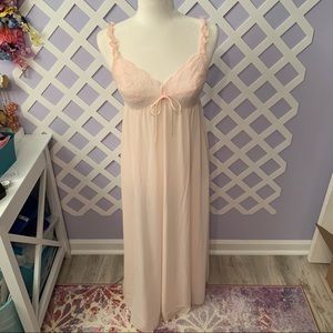 Vintage Olga light Pink Long Night Gown 36